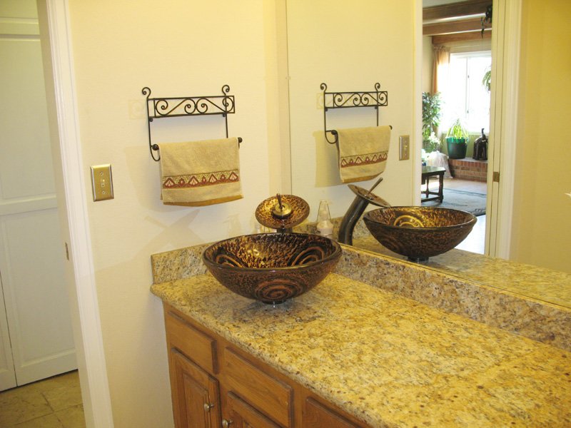 Guest Bath with unique vessel sink
